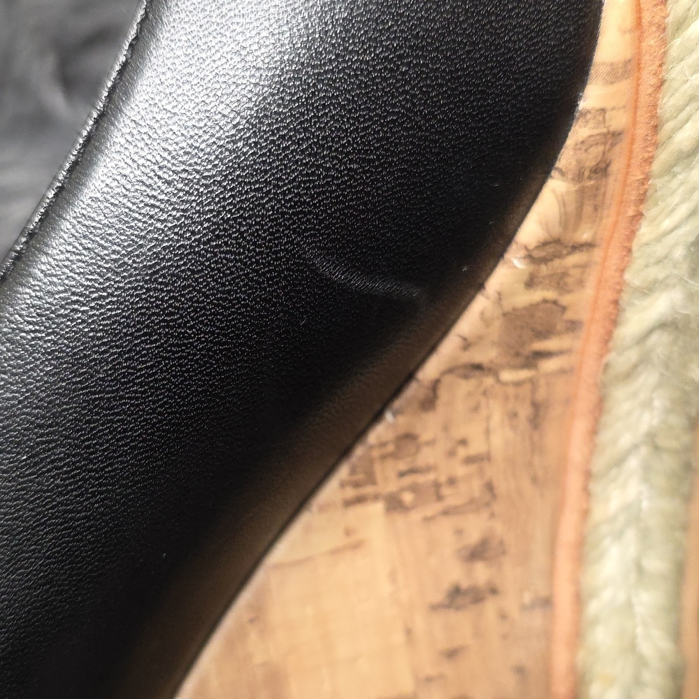 Cole Haan Black Peep-Toe Cork Wedge Espadrille. Size 6.5. EUC - Picture 3 of 8